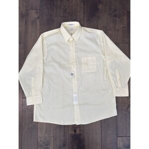 Van Heusen NWT Size 17.5/XL Easy‎ Care Mens Pinpoint Oxford Yellow Dress Shirt